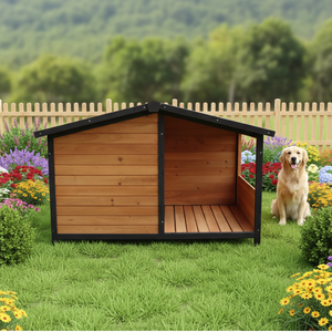 SDD011 Outdoor Luxury Solid Wood <strong>Dog</strong> <strong>Kennel</strong> with Unique Modern Design All Seasons Pet House - Product Image 3