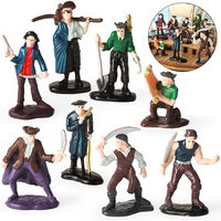 8 sortes de petites figurines de 2.5 à 3 pouces en plastique Pirate Model Toy 3d Pvc Figurines