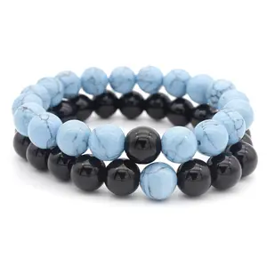 Natuursteen Armband Kralen Turquoise Obsidiaan Healing Energie Steen Armband ST046