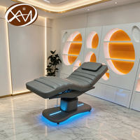 Table de massage chauffante réglable moderne de luxe à 3 moteurs, lit de massage électrique pour esthéticiennes, salon de beauté