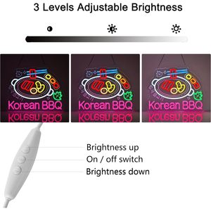Korean BBQ neon LED indoor hanging ambient light shop entrance decorative light street indicator light luminous <b>sign</b> custom - Product Image 3