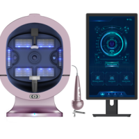 Penganalisa kulit 3D AI, pemindai wajah cermin ajaib UV deteksi kelembaban peralatan profesional untuk Spa Rumah