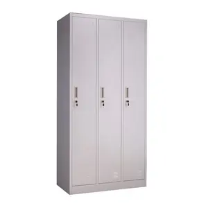 Semitree — casier métallique à 3 portes pour bureau industriel, garde-robe en acier, armoire de dressing, avec serrure et fer à manteau