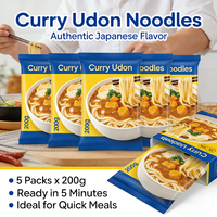 Low Fat Vegan Curry Udon Noodles Durum Wheat Sugar-Free Bulk Instant No Cook Factory Supply