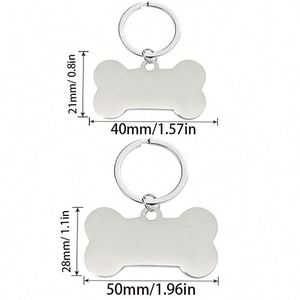Carved <b>Dog</b> <b>Tag</b> Stainless Steel Paw Print Pet Pendant With Laser Logo Blank Material Engraved Keychain From Factory - Product Image 2