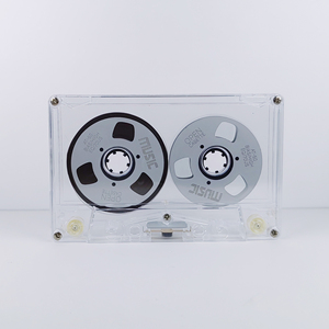 Cassette vierge transparente avec bobines colorées, enregistrement 60 minutes, durable pour collection d'enregistrements audio, style vintage - Product Image 1