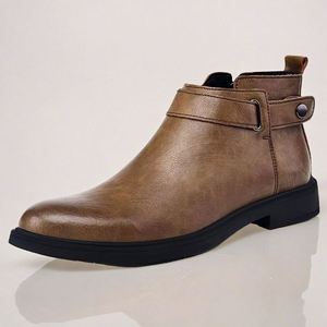 Retro Men's <b>Boots</b> Genuine Leather Comfortable Fashionable Breathable Anti-slip Ankle Bootie Outdoor Training All Seasons - Product Image 1