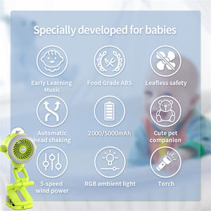 Ventilador Portátil de 5 Velocidades con Funcionamiento a Batería para Cochecito y Cuna, con Clip Flexible para Trípode y Rotación, Ventilador Personal de Mano - Product Image 2