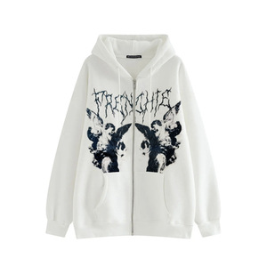Nueva Chaqueta Oscura Estampada de Ángel Hada para Mujer, Sudaderas con Capucha Hip-Hop Streetwear Harajuku Anime, Abrigo con Cremallera Y2K para Mujer - Product Image 4
