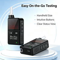 Airsense H3Pro Analyseur d'alcoolémie numérique haute précision à capteur à pile à combustible, testeur d'alcool portable, noir, batterie au lithium, câble
