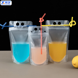 Sac à fermeture éclair en plastique avec logo personnalisé pour boisson de fête Sac scellé refermable transparent pour <span class=keywords><strong>yaourt</strong></span> café cocktail - Product Image 5