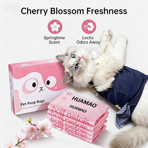 Sacs à déjections canines roses extra épais et résistants, sacs à déchets pour animaux de compagnie anti-fuites pour la promenade, les voyages et tous les animaux de toutes tailles - Product Image 4