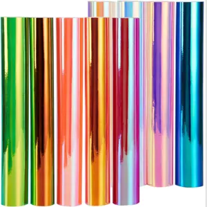 Colorful Rainbow DIY Craft Holographic Glossy Adhesive Vinyl Hologram Cup Stickers Permanent Self Adhesive Vinyl Film