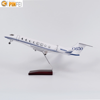 Modèle d'avion en résine LED personnalisé, avion d'affaires à l'échelle 1/75, prototype d'avion privé Gulfstream G650 avec support