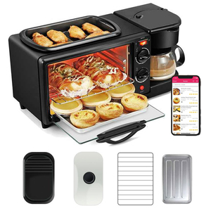 Tự Động Đồ Nấu Nướng Đa Chức Năng Trứng Nồi Bánh Sandwich Waffle Nướng Bánh Pizza 3 Trong 1 <span class=keywords><strong>Mini</strong></span> Điện Lò Ăn Sáng Trạm - Product Image 2