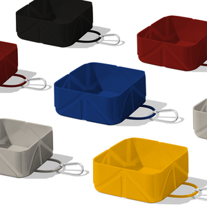 Tazón de Agua Plegable de Silicona para Mascotas, Portátil, Cuadrado, Plegable, de Grado Alimenticio, a Prueba de Fugas, para Viajes, para Perros y Gatos, para Campamento y Senderismo - Product Image 3