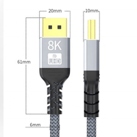 Câble DisplayPort DP1.4 OEM 8K DP1.2 4K HDR 165Hz 60Hz Adaptateur DisplayPort DP pour PC Ordinateur Portable TV