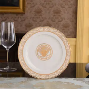 Lead The Industry Good Price Silver Plated Tableware Gold Line Dishes Plates
