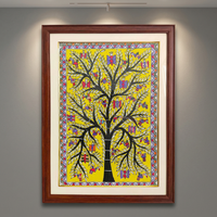 Peinture folklorique traditionnelle Mithila, peinture artisanale sur toile, art folklorique 3D complet, peinture folklorique du Bihar, Madhubani, Jharkhand, décoration de la maison (2720)