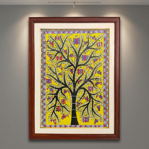 Peinture folklorique traditionnelle Mithila, peinture artisanale sur toile, art folklorique 3D complet, peinture folklorique du Bihar, Madhubani, Jharkhand, décoration de la maison (2720) - Product Image 4