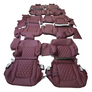 WING Komplettsatz 7-Sitzer Auto-Airbag kompatibler Ersatzkit Diamant-Leder-Autositzbezug für Toyota Land Cruiser
