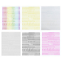 6 couleurs anglais Aurora Laser lettres ongle autocollant décalcomanie bricolage décoration 3D A-Z lettre ongle autocollant