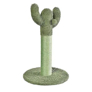Factory Direct Custom High Quality Green Plush Cactus Cat Tree Personalized Cat Scratching Post Tree House Tower In Vietnam