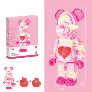 <strong>Building</strong> <strong>Blocks</strong> Creative Bear Design Plastic <strong>Building</strong> <strong>Blocks</strong> Toy New DIY Gift Ornament Assembly Diagram Puzzle Toy - Product Image 3