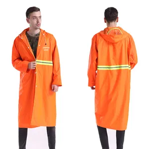 Wholesale thickened adult sanitation long windbreaker rain coat waterproof rainwear labor protection raincoat