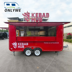 Onlywe Food Truck Mobile per Gelati e Caffè, Chiosco da Mercato per Aree Panoramiche, Bar Mobile da Esterno, Rimorchio per Fast Food - Product Image 3