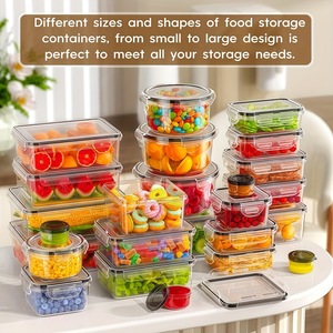 Set <span class=keywords><strong>di</strong></span> 25 Contenitori Classici in Plastica Multifunzione per Alimenti con Coperchi, Senza BPA, Ermetici, per Preparazione Pasti e Uso in <span class=keywords><strong>Cucina</strong></span> - Product Image 2