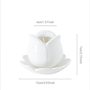 Bán buôn hiện đại <span class=keywords><strong>Rose</strong></span> Shape nến gốm container xi lanh tàu Jar cho sáp thơm trang trí nội thất giáng sinh ngày Valentine - Product Image 6