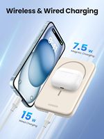 Batería Externa Magnética UGREEN de 5000mAh, Cargador Inalámbrico Portátil Delgado de 15W para iPhone Serie 15