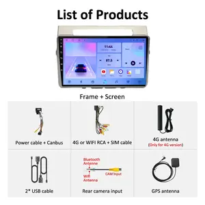 8+128GB UIS7862 Android 10 Pemutar Multimedia Stereo GPS Radio Mobil untuk Toyota Corolla Verso AR10 2004 - 2009 Wireless CarPlay HU - Product Image 6