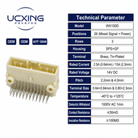 1376357-4 WX-150D Connecteur Électrique 26 Broches Angle Droit 90 Degrés Pas de 2.2 4.0mm 21A 14V OEM ODM Échantillon Disponible