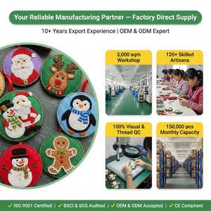 Adornos Navideños Personalizados con Cuentas, Hechos a Mano con Precisión, Adorno de Fieltro Verde con Borde Detallado, Colgante de Papá Noel y Muñeco de Nieve - Product Image 5