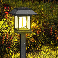 Lampe solaire LED d'extérieur étanche pour pelouse, blanc chaud 3500K, angle de faisceau 360°, contrôle sans fil, batterie, plastique, jardin/cour