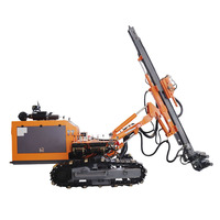 Foreuse à chenilles diesel pour travaux en plein air et en fond de trou avec boîte de vitesses, profondeur de forage maximale de 30 m, haute productivité, utilisation pour le minerai