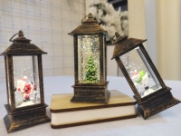 Lanterne d'eau LED en cuivre antique Joyeux Noël Père Noël Décor avec batterie IP20 Couleur personnalisable en plastique