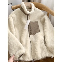 Veste polaire unisexe coupe ample en viscose coupe-vent chaude avec col montant et fermeture éclair, style logo personnalisé ZXPFSL, collection automne/hiver