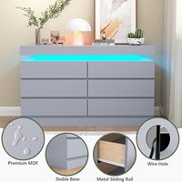 Commode avec miroir et éclairage LED