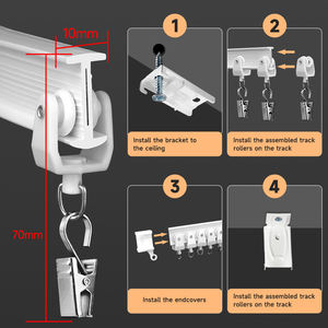 IKSUN 5 mètres (16FT) Rail de rideau en plastique PVC flexible 3M Rail de plafond pliable forme incurvée pour l'application de rideau de plafond - Product Image 6