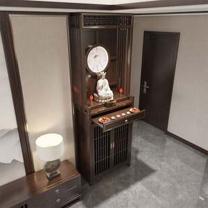 Venta Directa de Fábrica, Mueble de Madera Maciza para Altar de Buda en la Entrada del Recibidor, Estilo Antiguo, Santuario de Buda - Product Image 6