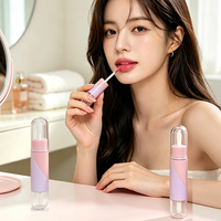 Tube de brillant à lèvres innovant à double extrémité, marque privée, 6 ml, 2 flacons de brillant à lèvres vides à double face, emballage cosmétique en vrac YuDong