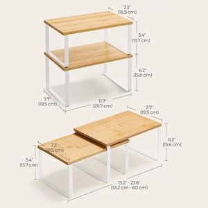 Estante organizador para armario de cocina, Juego de 2 estantes de mostrador apilables, estante de almacenamiento para organizadores de especias - Product Image 6