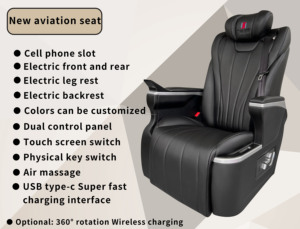 Asiento de Auto de Lujo Tipo Van con Masaje y Reclinación, Asientos VIP de Lujo para Multian <span class=keywords><strong>Caravelle</strong></span> Vito Benz Alphard - Product Image 2