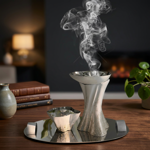 Luxury Metal Bakhoor <b>Burner</b> <b>Incense</b> Holder Decorative Arabic Oud <b>Burner</b> with Ash Tray for Home Decor Gift & Ramadan - Product Image 3