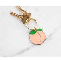 Fabriek Groothandel Custom Fruit Perzik Logo 2d 3d Sleutelhanger Letter Zacht Hard Email Custom Metalen Naam Logo Sleutelhanger Sleutelhanger