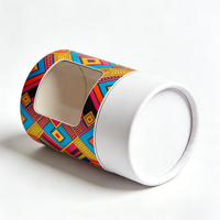 Emballage en tube de papier artisanal recouvert de plastique personnalisable, boîte cylindrique avec fenêtre, recyclable, gaufré, emballage cadeau, jouets, artisanat