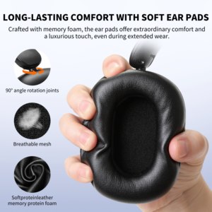 Tai nghe không dây ANC lai, chụp tai, có đèn LED hiển thị pin, gập được, TWS, kết nối <span class=keywords><strong>Bluetooth</strong></span>, dành cho chơi game - Product Image 6